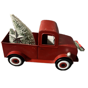 Merry Moments Red Vintage Decor with Christmas Tree Decor Holiday Charm